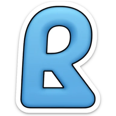 Blue "4" with thick outline and NO FACE sticker