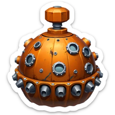 hyper realistic sea ​​mine sticker