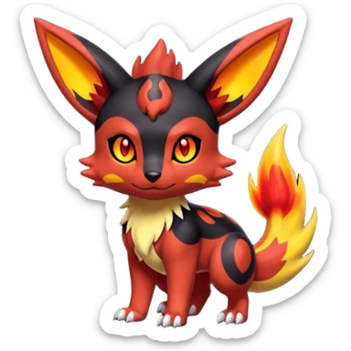 Cute Shiny Guilmon-Quilava-Litten-Umbreon-Fakémon-hybrid-creature (full body)  sticker