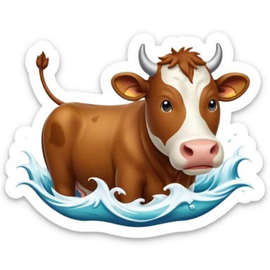 Cow tsunami sticker