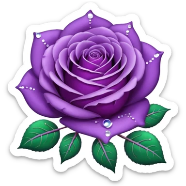 Purple rose with little Moons wrapped all around the purple rose.  sticker