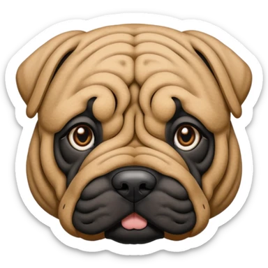 Shar Pei black sticker