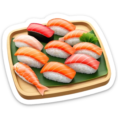 Sushi Cinematic Realistic Sushi Dish Emoji, depicted as one or two artfully arranged pieces of fresh sushi, rendered with delicate textures and subtle, natural lighting that highlights its refined simplicity. sticker
