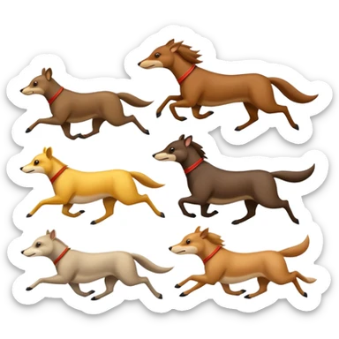 animals race, side view sticker