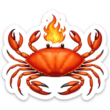 Crab in the fire sticker