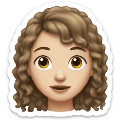 white girl with brown wavey hair and a fringe with a septum piercing  sticker