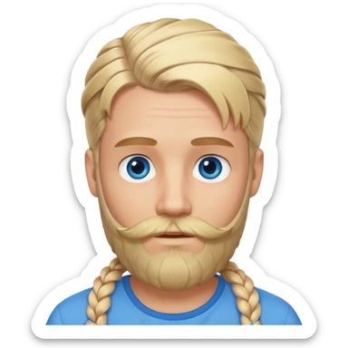 sakalı ve örgülü saçı olan sarışın adam sticker