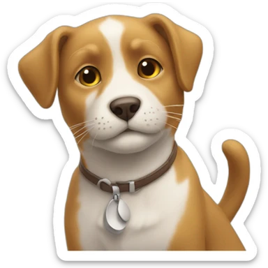 un chat un chien quise batte sticker
