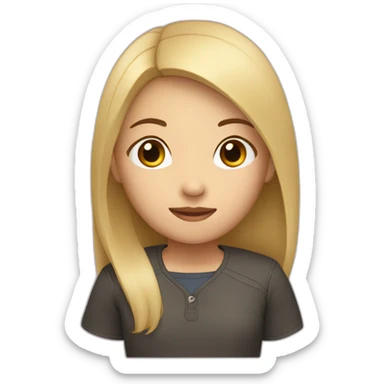 Asian girl, with medium straight blonde hair sticker