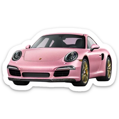 light Pink ombre luxurious porsche  car with glitter  sticker