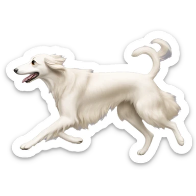 Russian borzoi dog running  sticker