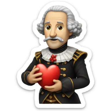 Cervantes holds his heart in his hand sticker