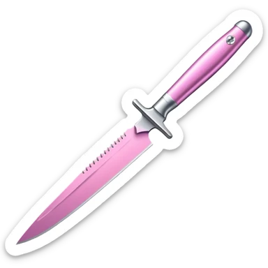 glitter pink knife sticker