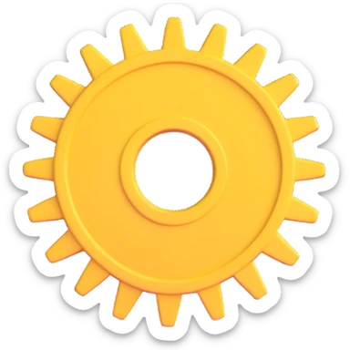 yellow gear cog sticker
