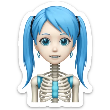 Hatsune miku skeleton sticker