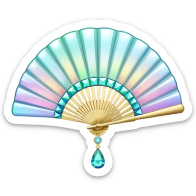 gem fan with gem accessories sticker
