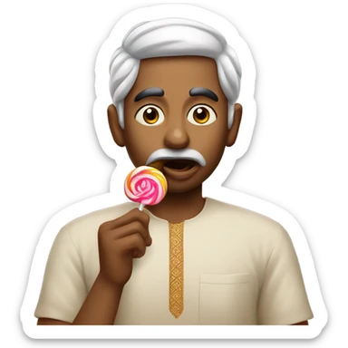 Hindu man sucking lolipop sticker