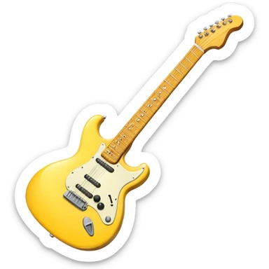 Yellow electric guitar sticker