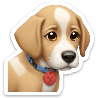 Upset Puppy face with tag Gucchhaaa sticker
