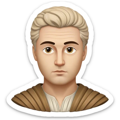 Cinematic Realistic Ivan Meštrović Portrait Emoji, depicted as a renowned Croatian sculptor with thoughtful eyes and classical attire, rendered with intricate textures and dramatic artistic lighting that captures his creative genius. sticker