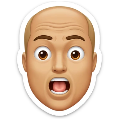 A man with his mouth open hits himself on the cheek sticker