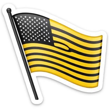 Black and yellow American flag sticker