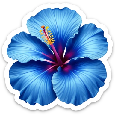 Blue hibiscus flower sticker