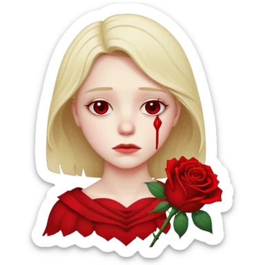 A heart break and a dying rose  sticker