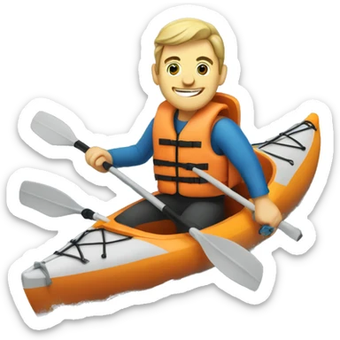caucasian man wearing a kayaking lifejacket and giving a thumbs up sticker