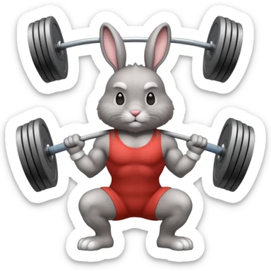  weightlifting rabbit sticker