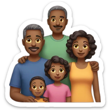 family of 5. 2 parents and 3 kids. sticker