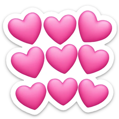 Five pink hearts sticker