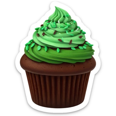 chocolate mint cupcate sticker