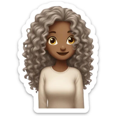 ￼ white girl with the long curly hair slips in a cozy atmosphere sticker