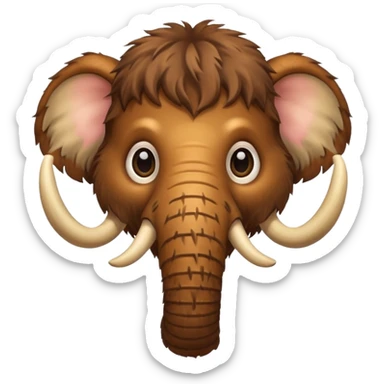 cute mammoth head with big eyes sticker