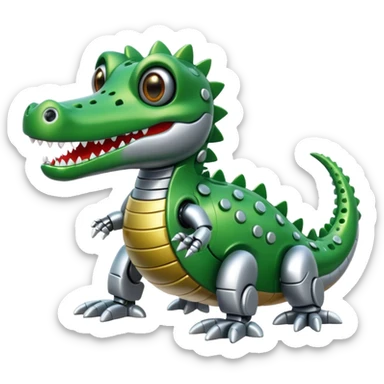 cute robot crocodile  sticker