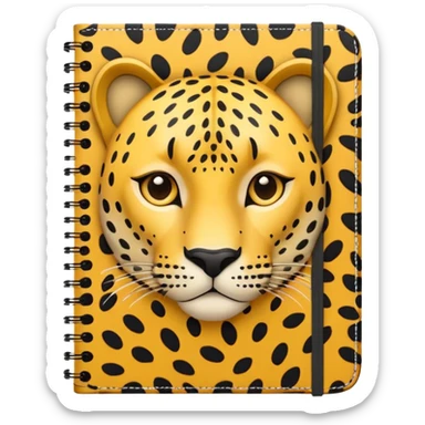 leopard patterned notebook sticker