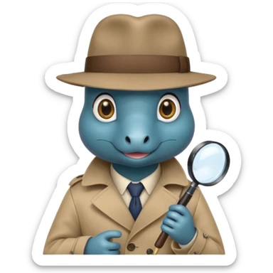 cute blue platypus detective sticker