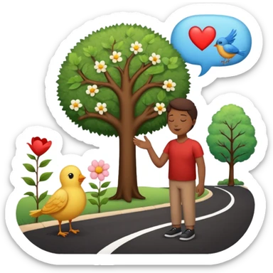 Наша мова волошкова, солов'їна, гомінка,
Мова пише на долоні — долі лінія тривка,
Наша мова як любисток, мліє в пахощах садів,
Рідна мова ще в колисці пестила нас уві сні.  Згенеруй вірш мовою емодзі sticker