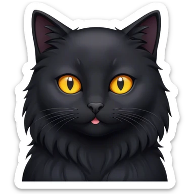 black cat in cold weather  sticker