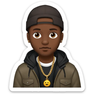 Jezzy, Rapper dark brown hair sticker