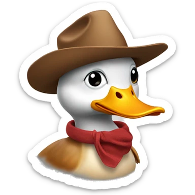 Duck wearing a cowboy hat  sticker