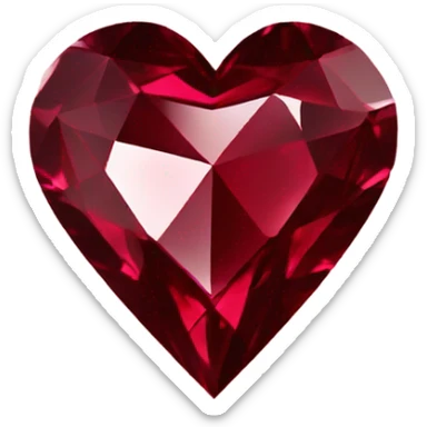 Burgundy heart-shaped diamond sticker