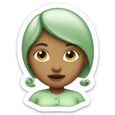 pregnant woman in a washed out light green sticker