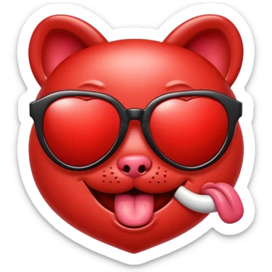 Hearts with sunglasses and tongue out sticker