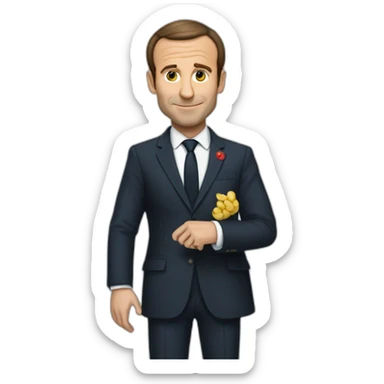 Macron qui sert la main à Zélinski sticker