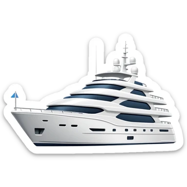 large yacht facing to the right on white background sticker