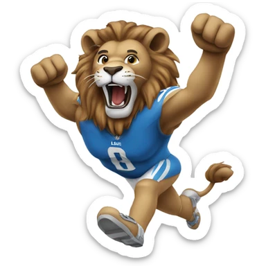 Detroit Lion cheering sticker