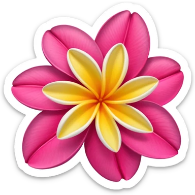frangipani flower, hot pink sticker