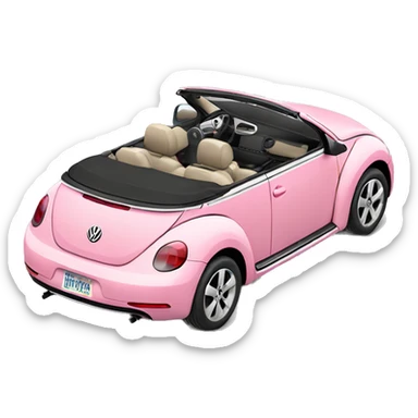 Pastel pink Volkswagen new-beetle convertible  sticker